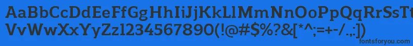 ReganslabBold Font – Black Fonts on Blue Background