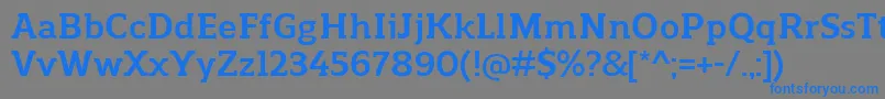 フォントReganslabBold – 灰色の背景に青い文字