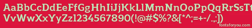 ReganslabBold Font – Green Fonts on Red Background