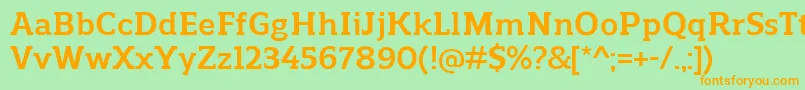 ReganslabBold Font – Orange Fonts on Green Background