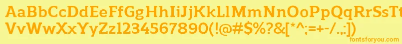 ReganslabBold Font – Orange Fonts on Yellow Background