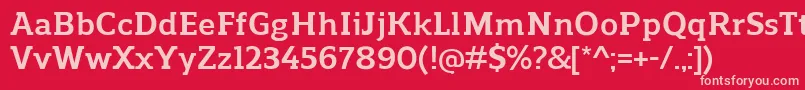 ReganslabBold Font – Pink Fonts on Red Background
