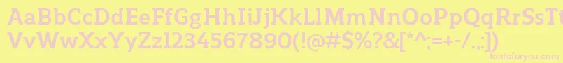 ReganslabBold Font – Pink Fonts on Yellow Background