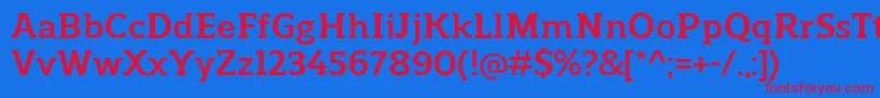 ReganslabBold Font – Red Fonts on Blue Background