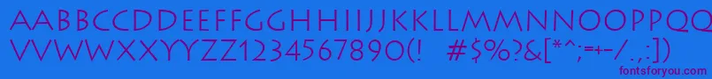 Saiba mais sobre a fonte Wizard2 Fonte Wizard2 – fontes roxas em um fundo azul