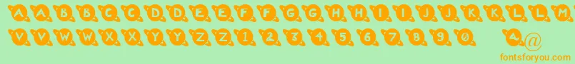 Saturn Font – Orange Fonts on Green Background