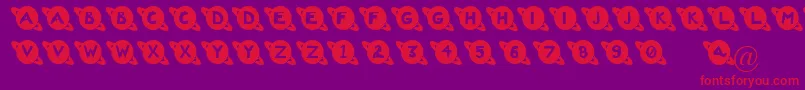 Saturn-Schriftart – Rote Schriften auf violettem Hintergrund