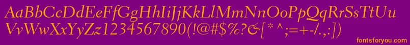 ElectraltstdCursive Font – Orange Fonts on Purple Background