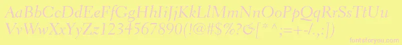 ElectraltstdCursive Font – Pink Fonts on Yellow Background