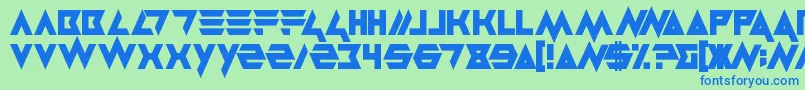 Masterblast Font – Blue Fonts on Green Background
