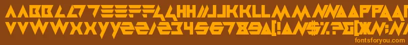 フォントMasterblast – オレンジ色の文字が茶色の背景にあります。