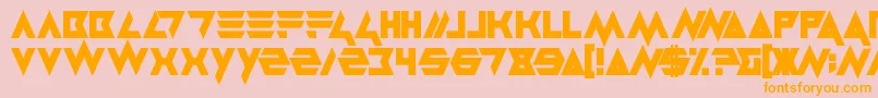 フォントMasterblast – オレンジの文字がピンクの背景にあります。