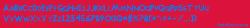 TransmetalsNormal Font – Blue Fonts on Red Background