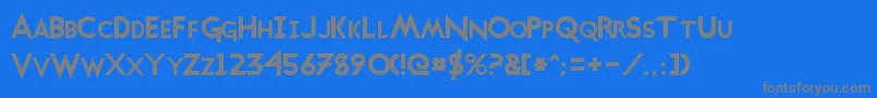 TransmetalsNormal-Schriftart – Graue Schriften auf blauem Hintergrund