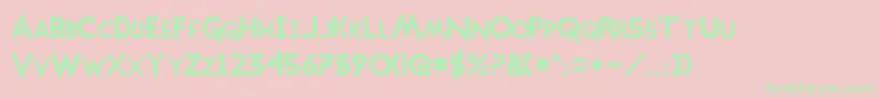 TransmetalsNormal Font – Green Fonts on Pink Background