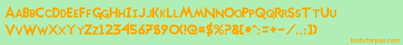 TransmetalsNormal Font – Orange Fonts on Green Background