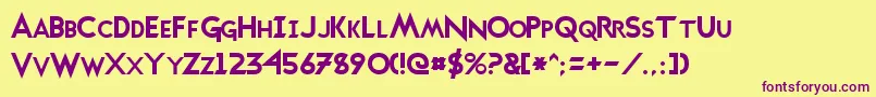 TransmetalsNormal Font – Purple Fonts on Yellow Background