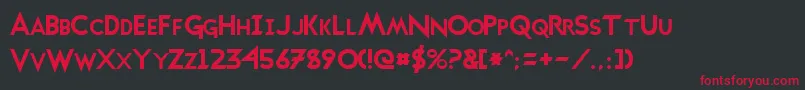 Шрифт TransmetalsNormal – красные шрифты на чёрном фоне