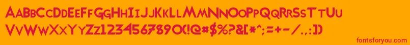 フォントTransmetalsNormal – オレンジの背景に赤い文字