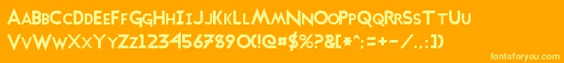 TransmetalsNormal Font – Yellow Fonts on Orange Background