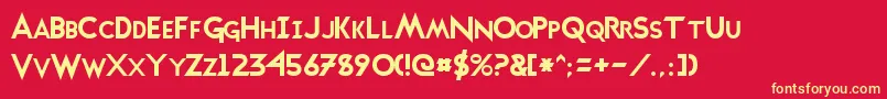 TransmetalsNormal Font – Yellow Fonts on Red Background