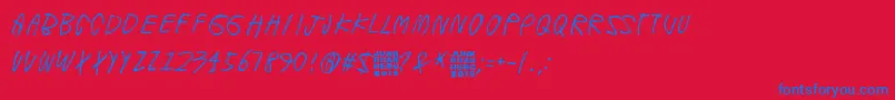 WindyIndigo Font – Blue Fonts on Red Background