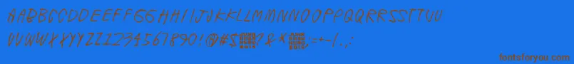 WindyIndigo Font – Brown Fonts on Blue Background