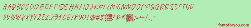 WindyIndigo Font – Red Fonts on Green Background