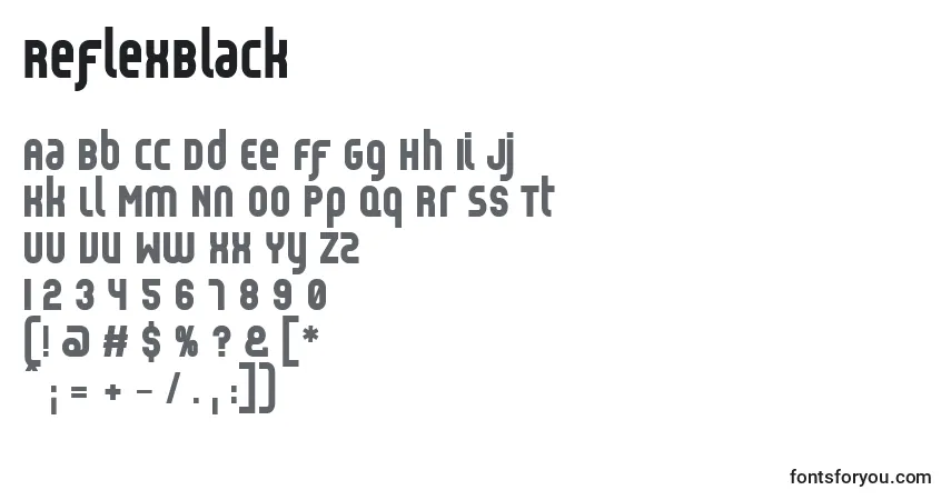 Шрифт ReflexBlack (66854) – алфавит, цифры, специальные символы