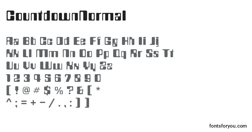 Schriftart CountdownNormal – Alphabet, Zahlen, spezielle Symbole