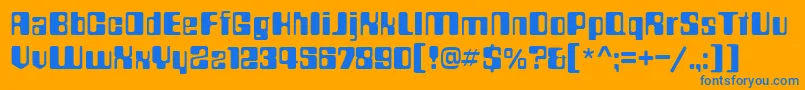 CountdownNormal Font – Blue Fonts on Orange Background