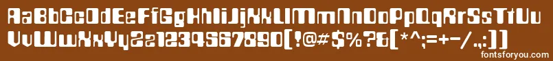 フォントCountdownNormal – 茶色の背景に白い文字