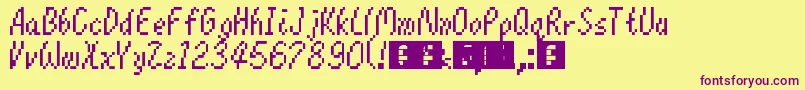 Mario64 Font – Purple Fonts on Yellow Background