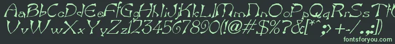 BartItalic Font – Green Fonts on Black Background