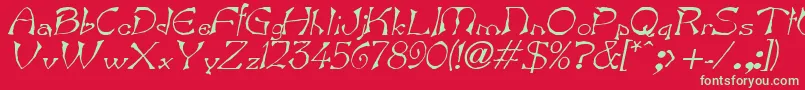 BartItalic Font – Green Fonts on Red Background