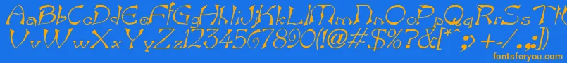 BartItalic Font – Orange Fonts on Blue Background