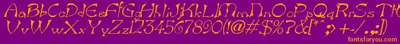 BartItalic Font – Orange Fonts on Purple Background