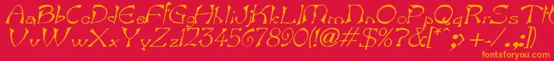 BartItalic Font – Orange Fonts on Red Background