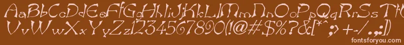 BartItalic Font – Pink Fonts on Brown Background