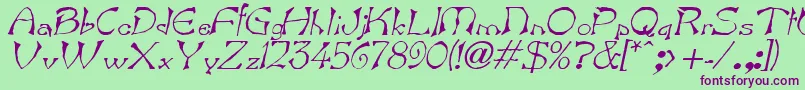 BartItalic Font – Purple Fonts on Green Background