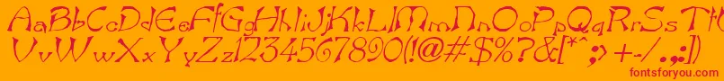 BartItalic Font – Red Fonts on Orange Background