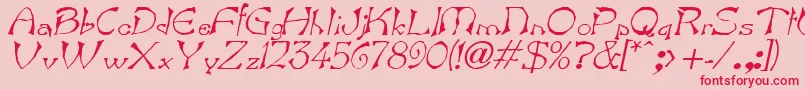 BartItalic-Schriftart – Rote Schriften auf rosa Hintergrund