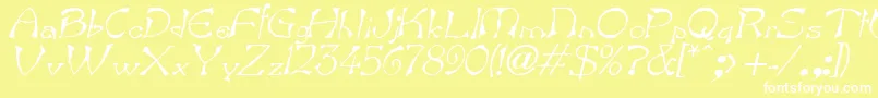 BartItalic Font – White Fonts on Yellow Background