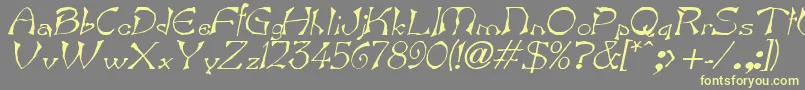 BartItalic Font – Yellow Fonts on Gray Background