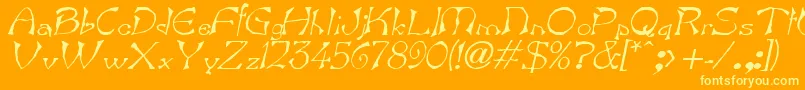 BartItalic-Schriftart – Gelbe Schriften auf orangefarbenem Hintergrund