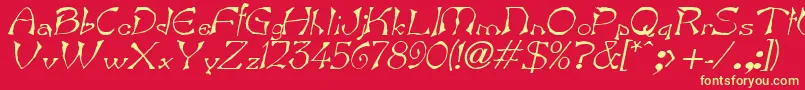 BartItalic Font – Yellow Fonts on Red Background