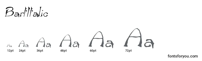 Размеры шрифта BartItalic