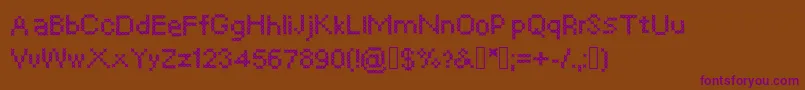 Czcionka Crosssew – fioletowe czcionki na brązowym tle