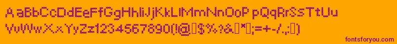 Crosssew Font – Purple Fonts on Orange Background