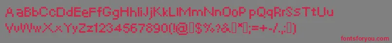 Crosssew Font – Red Fonts on Gray Background